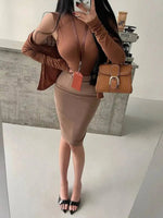 Korean Style Pure Desire Sexy OL High Waist Tight Slimming Mid Length Skirt Fashion Women Sweet Mini Skirts 2026 New Summer 9B8