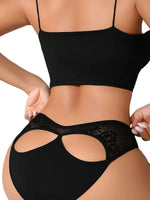 1pcs 2026 Fashion Hollow Out Sexy Women Panties Floral Sexy Lingerie Elegant Bow Decor Female Underwear Breathable Lady Briefs