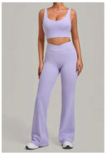 Women's Seamless Yoga Sets Sports Fitness Hip-lifting High Waist Flared Pants Backless Bra Suits Training WorkoutLeggings Sets