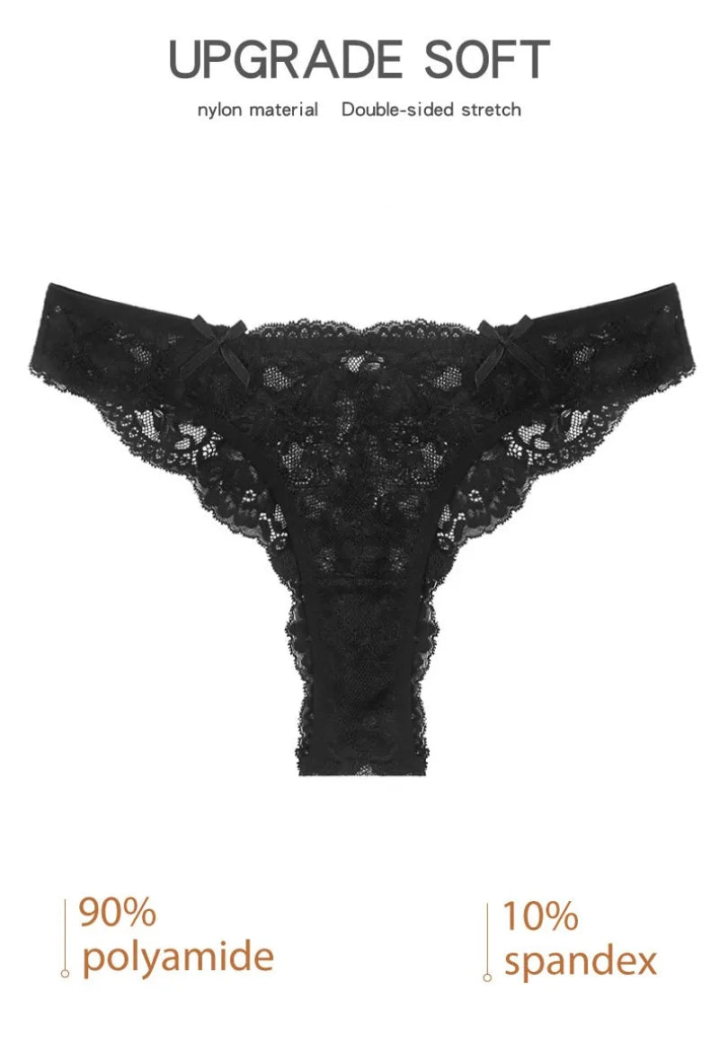 1pcs Low Waist Sexy Lace Women's Panties Underwear Perspective Floral Panty Comfortable Breathable Female Underpants Lingerie