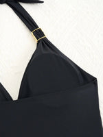 2026 Halter Tankini Set 2 Pieces Solid Swimwear Female Black Swimsuit Women Bathers Bathing Swimming Swim Suit Beachwear