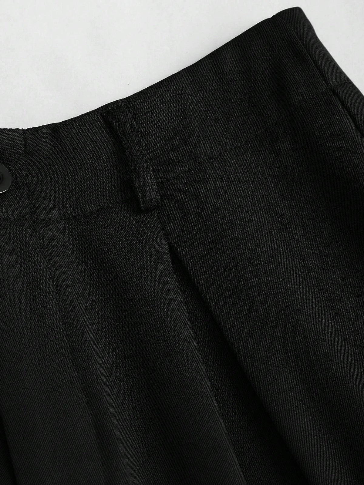Women's Elegant Jacquard Pleating Wide-Leg Pants Office/Commuting Solid Color Loose Casual Suit Pants, Autumn/Winter