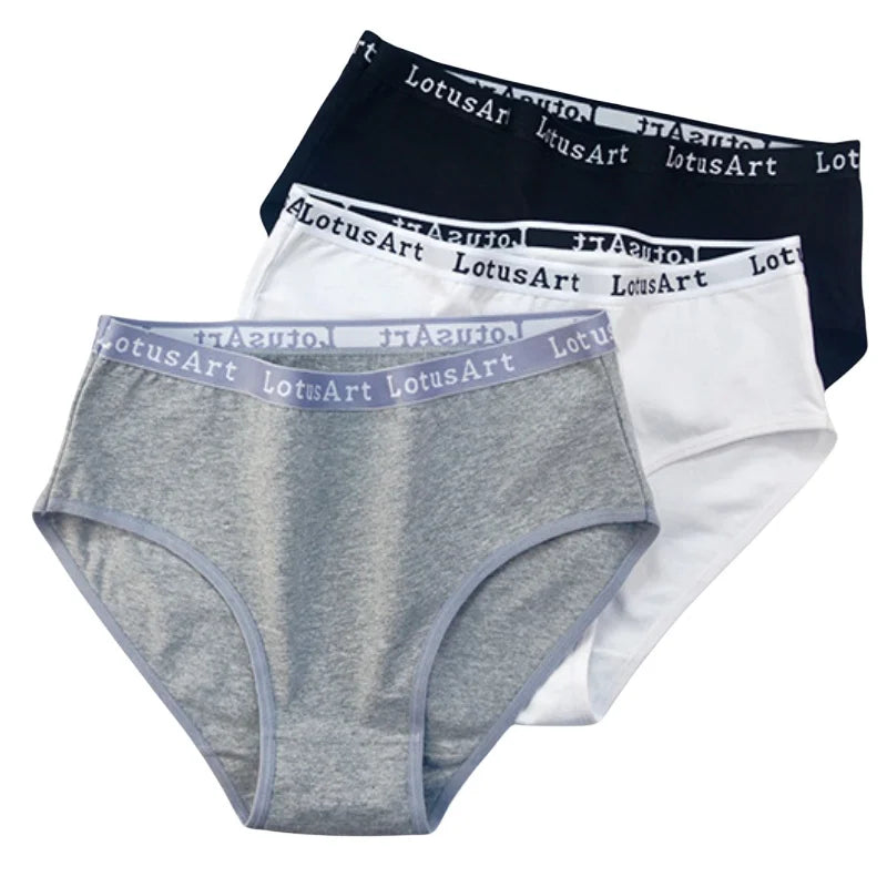 2PCS/Set Cotton Panties Women High Waist Briefs Tummy Control Panty Female Breathable Solid Color Lingerie M-2XL Underpants