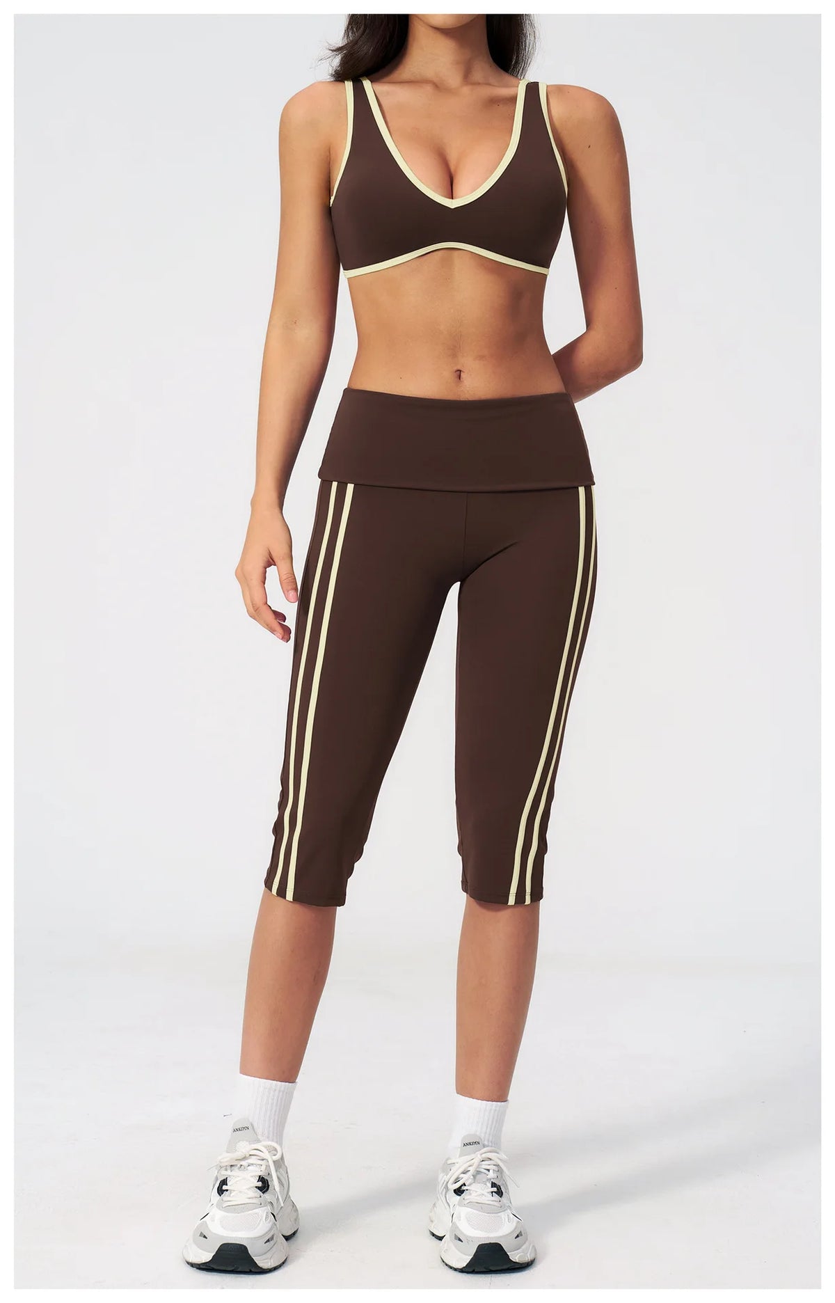 Summer Color Blocked Yoga Sets Women Slim Sports Bra High Waist Pants Fitness Suits Outwear Gym Running Push Up Workout Clothes