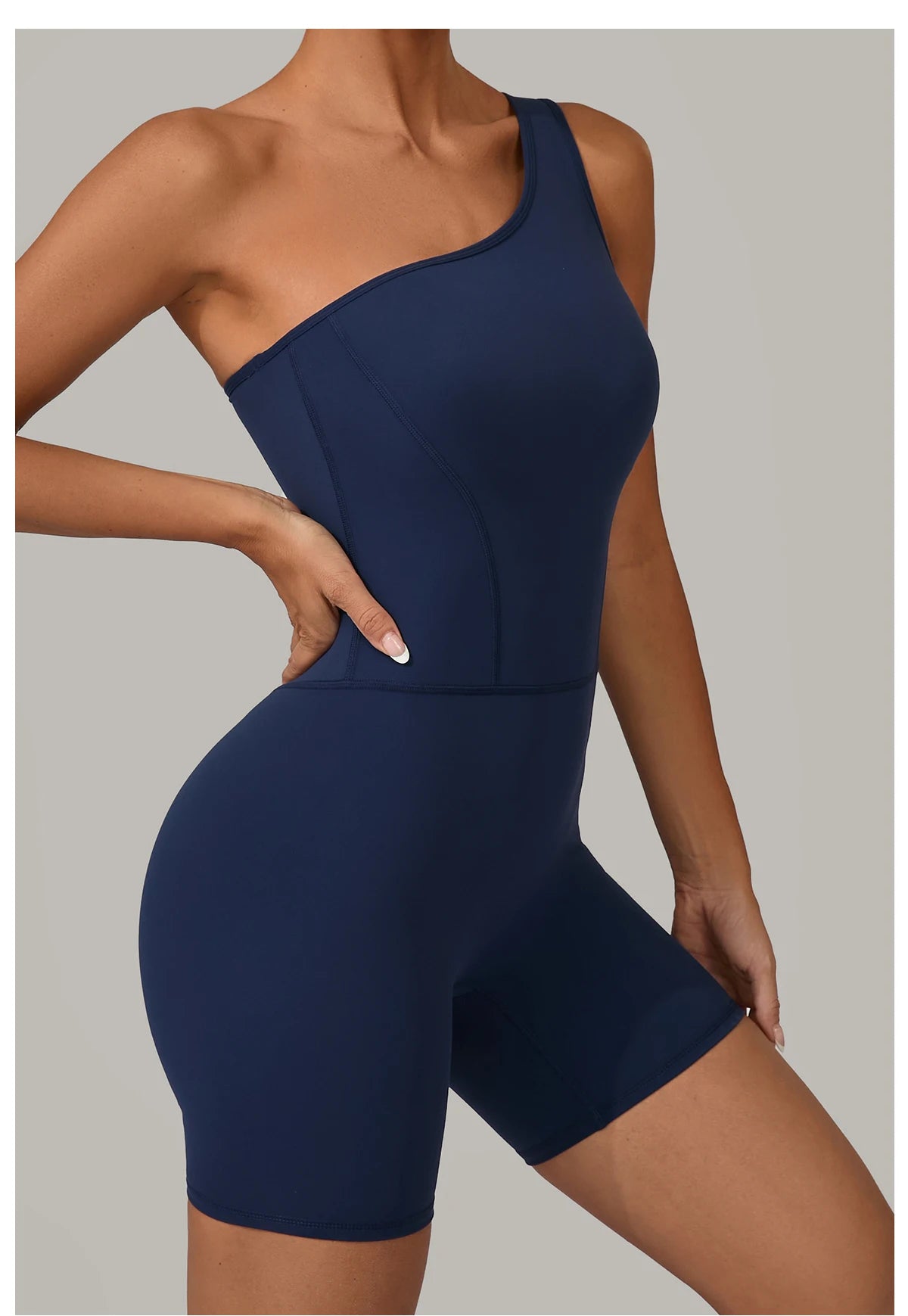 One Shoulder Women Sports Jumpsuit Sleeveless Yoga Rompers Backless Sportswear Women Workout One Piece Bodysuits Female