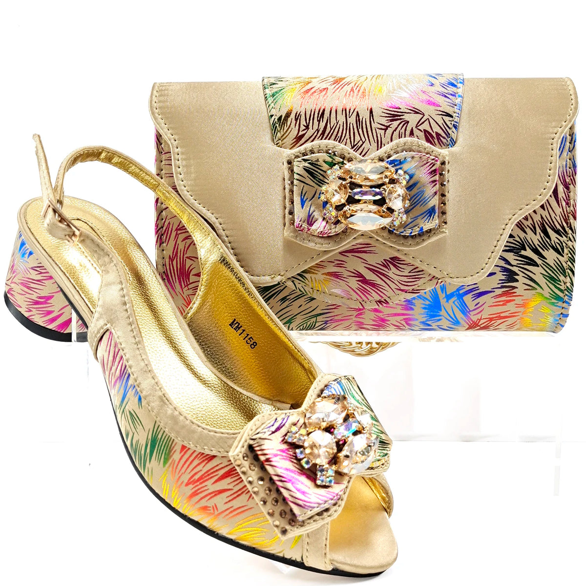 Doershow hot selling WINE Shoes and Bags To Match Set Italy Party Pumps Italian Matching Shoe and Bag Set for Party! 1-10