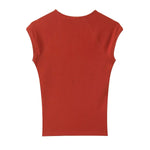 Women's Casual Slim Fit Sleeveless V-Neck T-Shirt ZXZ0
