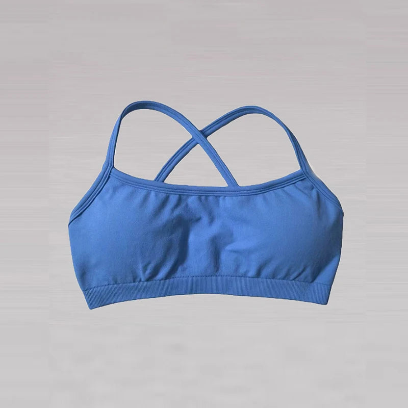 Gathering Shock-proof and Beautiful Back Seamless Sports Bras Gym Women Top Crop Tube Yoga Tops Fitness Scrunch Bum Workout Suit