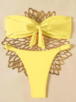 Sexy Bandeau Bikini Set 2026 Women Coffee Starfish Ornament Push Up Thong Swimsuit Brazilian Beach Bathing Suit Micro Swimwear