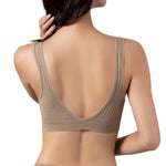 Women Deep V Ribbed Bralette Push-Up Bras Sports Seamless Bra Padded & Unlined Underwear Two Versions Top Sexy Lingerie S-XL