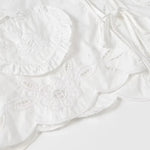 Foridol Heart Embroidery White Cotton Women Blouse Bowknot Spring Summer Lantern Sleeve Casual Shirt V Neck Loose Chic Blusa