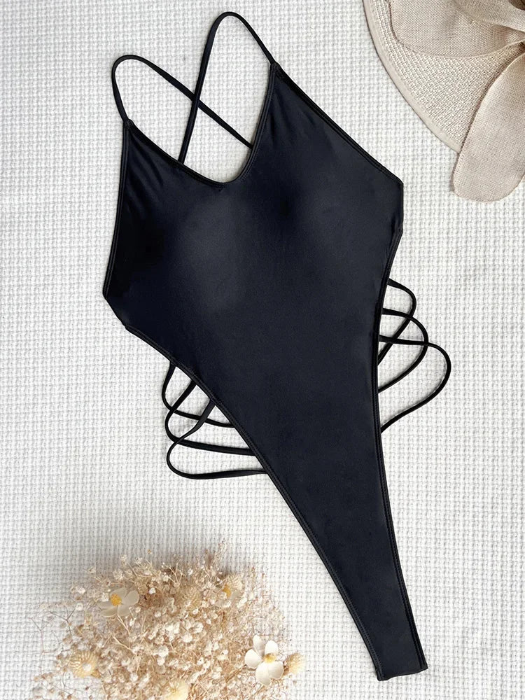Extreme Mini Micro String Thong Female Swimwear One Piece Swimsuit Women Cross Backless Monokini High Cut Bathing Suit Swim Lady