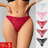 5pcs/pack Low Rise Sexy Lace Women G-string Solid Elegant Floral Panties Sexy Lingerie Comfortable Lady Thongs New Underwear
