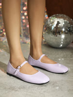 2025 Elegant Woman Square Toe Lolita Lady Barefoot Boat Gold Flats Elegant Soft Sole Ballerina Party Mary Jane Shoes