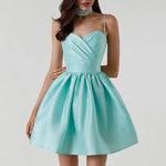 Party Dresses For Women Diamond Spaghetti Strap Solid Color Low Cut Sexy Mini Evening Dress Fashion Elegant Banquet Chic Vestido