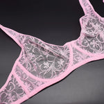 Womens Ultra-thin See Through Bras For Men Mesh Seamless Bralette Embroidery Sexy Lingerie Plus Size Brassiere