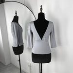 Trendix V Neck Slim Long Sleeve Tops Women 2026 Spring Casual Vintage Bodycon Pullover Top Party Retro Office Basic Backless Top