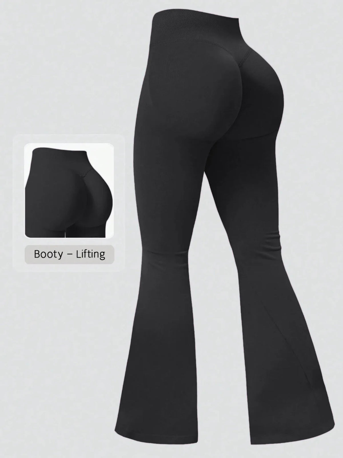 Women Seamless Flared Leggings Quick Dry Breathable Butt Lifting Flare Yoga Pants Gym Fitness Pilates Workout Sports Trous