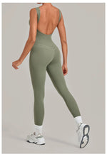 Summer Tight Yoga Jumpsuit Women Hollow Out Exposed Back Fitness Clothing Outwear Gym Running Workout Sports One Piece Suits