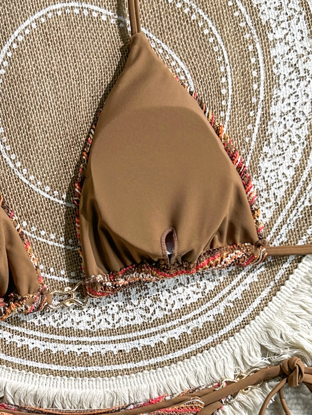 Sexy Coffee Striped Micro Bikini Set 2026 Women Halter Push Up Bra Bandage Thong Swimsuit Summer Bathing Suit Holiday Swimwear