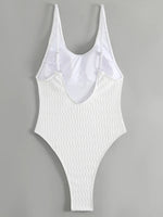 2025 Sexy Backless Striped Women Swimwear One Piece Swimsuit Female monokini High cut Trikini V Neck Bathing Suit Swim Bodysuit
