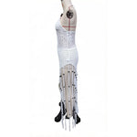 New Tassels Asymmetric Halter Crochet Knitted Tunic Beach Cover Up Cover-ups Beach Dress Beach Wear Beachwear Female Women V8257