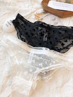 New Sexy Lace Women's Panties High Quality Flocking Peach Heart Underwear Breathable Mesh Briefs Low Waist Female Underpants