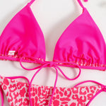 Sexy Micro Bikini 2025 Women Pink Leopard Print Neon Double Side Push Up Swimsuit Brazilian Beach Bathing Suit Thong Swimwear