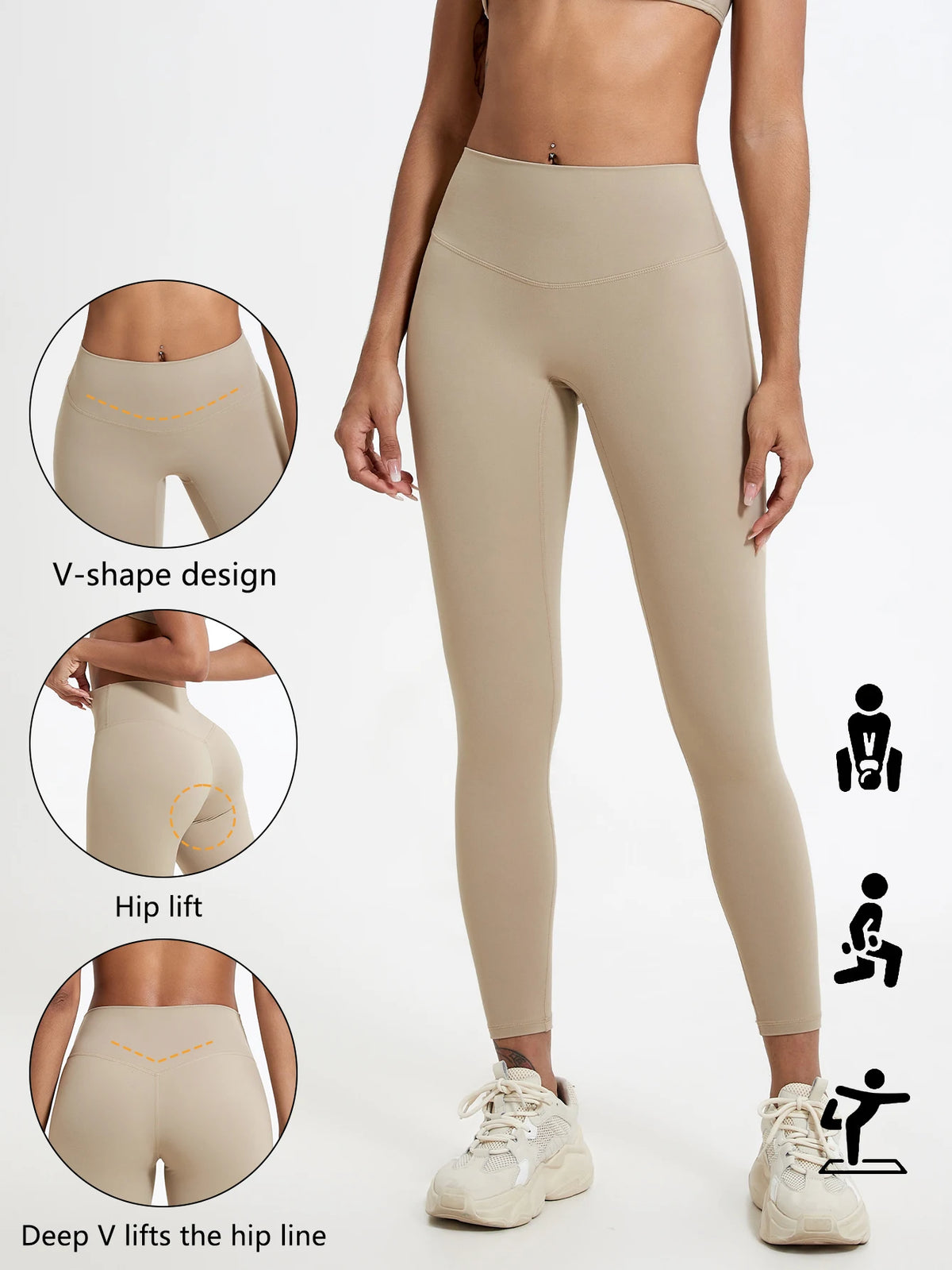 Hearuisavy Summer Ultra-Soft Fabrics High Waist Gym Quick-Dry Yoga Pants Running Workout Pants Push Up Sports Leggings Women