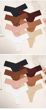 Ice Silk Women Panties Seamless Sexy G String Thong Underwear T Back Sports Yoga Girls Briefs Underpants Plus Size S-XL