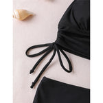 S - XXL 2026 Ribbed Halter Mid Waist Bikini Female Swimsuit Women Swimwear Two-Pieces Bikini Set Bather Bathing Suit Swim V6447