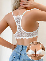 Floral Lace Women's Bra Front Clasp Padded Push up Bra Sexy Backless Underwear Trendy Women's Top