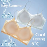 Summer Ice Silk Seamless Ultra-thin Ice Silk Bra Lifting Bra M-4XL Women's Sports Bra Wireless Underwear Air Cooling Brassier