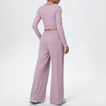 3 Pcs Women's Seamless Yoga Set Sports Fitness Gym Slim-Fit Long Sleeve & Tank Top Suits Workout Running Training Sets