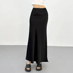 2026 Summer New High Waist Wrap Hip Slim Half Length Skirt Women Design Sense Niche Leisure Solid A-line Fishtail Skirt V38V