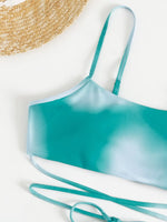 3 Pieces Ombre Lace Up Bikini Swimsuit & Beach Skirt Sexy Swimwear Women 2026 Bathing Swimming Swim Suit Female Summer Beachwear