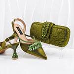Doershow African fashion Italian Shoes And Bag Sets For Evening Party With Stones SILVER Italian Handbags Match Bags! 1-1
