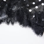 Summer Women's Dots Print Satin Shorts Elastic Waist Loose Lace Trim Hem Short Pants for Daily Casual Lounge Wear