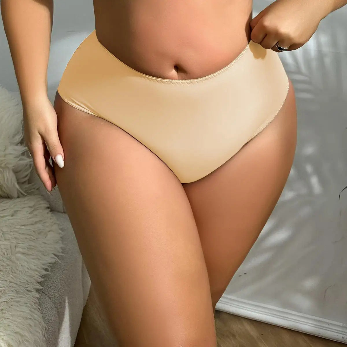 BEAUWEAR Big Size Panties for Woman Plus Size Underwear Plain Thin Underpants 0XL 1XL 2XL 3XL 4XL 5XL-2025#P