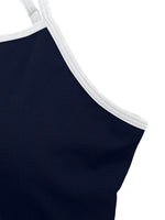 Women's color blocked camisole dress hanging sleeveless thickened tennis sportswear slim fit gym sportswear short skirt
