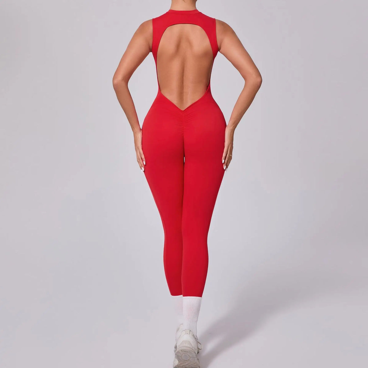 Seamless Yoga Jumpsuits Sports Fitness Backless Peach Hip-lifting Running Workout Gym One-piece Shorts Bodysuits for Women