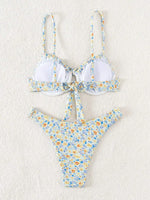 New Sexy Floral Print Push Up Bikini 2024 Women Swimwear Female Swimsuit Two Pieces Thong Bikini Set Bather Bathing Suit Beach