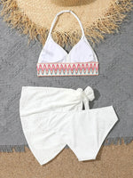 Girls 3pack White High Waist Bikini Sets with Skirts Kids Swimsuit 7-12 Years Children's Swimwear 2026 Cute Bathing Suit Teens