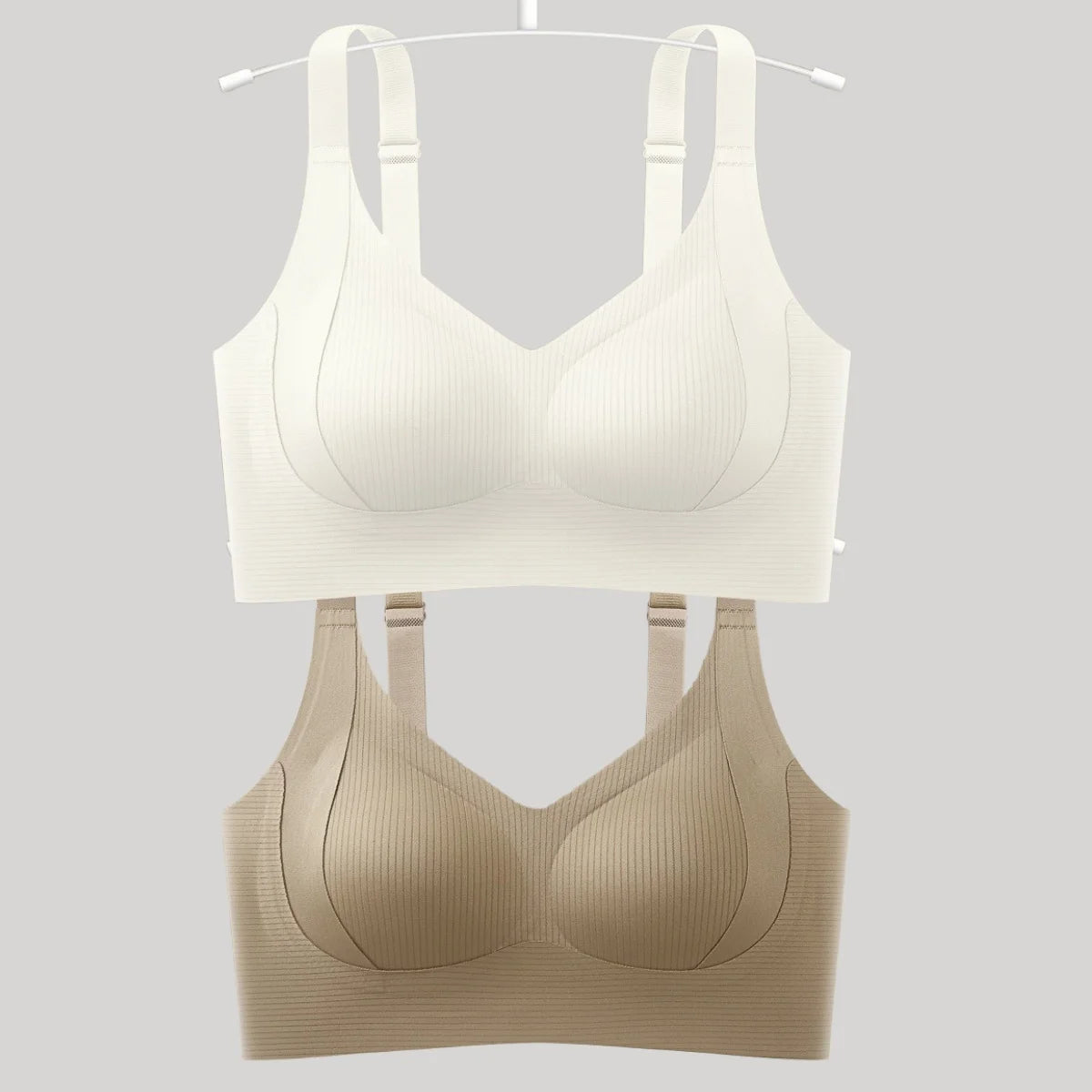 2Pcs/Set Plus Size Padded Bras For Women Push-Up Bra Wide Straps Seamless Underwear Non-wire Bra Female Comfy Intimates M-4XL