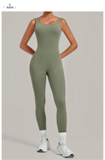 Summer Tight Yoga Jumpsuit Women Hollow Out Exposed Back Fitness Clothing Outwear Gym Running Workout Sports One Piece Suits