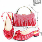 Doershow nice African Shoes And Bag Matching Set With blue Hot Selling Women Italian Shoes And Bag Set For PartyHAS1-10