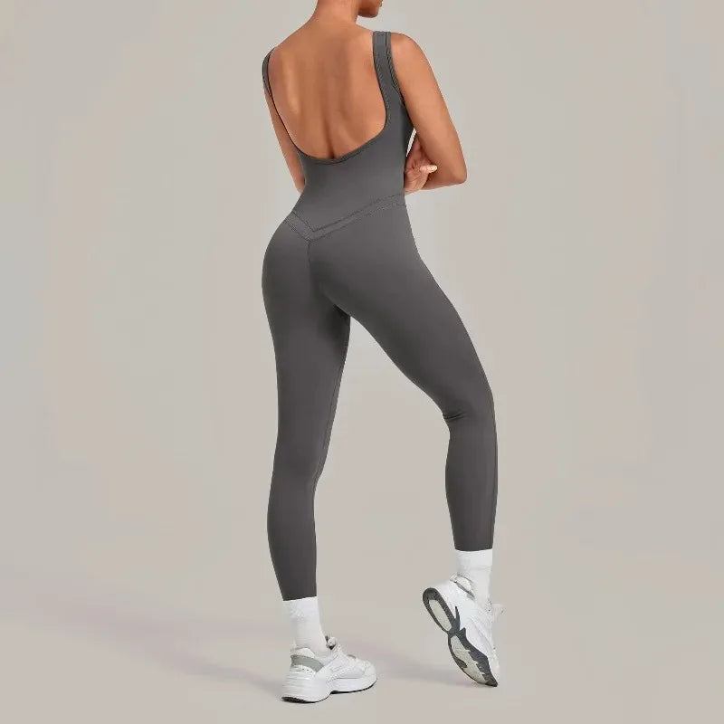 Women's Seamless Yoga Jumpsuits Fitness Sports Hip-lifting Beauty Back Sleeveless One-Piece Training Workout Running Bodysuits