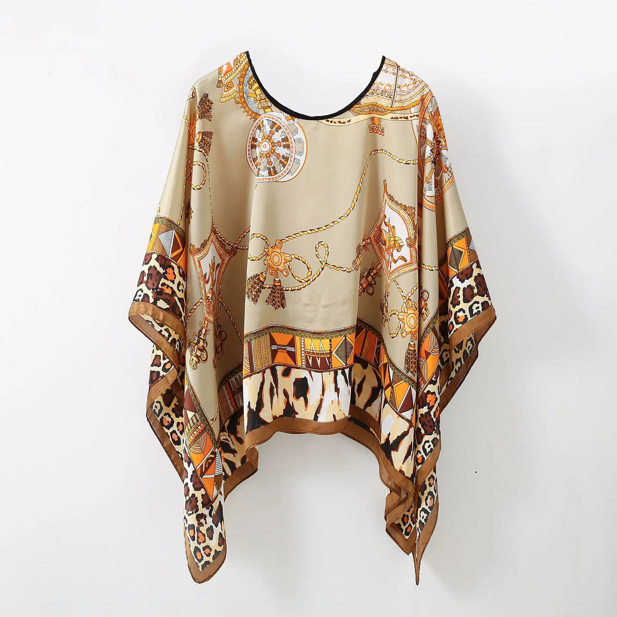 Simulated Silk Pullover Shawl Sweater Summer Beach Sun Protection Cape Women's Beach Towel Versatile Gauze Scarf Multifunctional