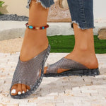 Women Slippers Summer Beach Shoes Thick-soled Hollow Out Sandals Anti-slip Bathroom Flip Flops Transparent Footwear