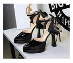 BIGTREE Pumps 2026 Summer New Hot Sale European Style Patent Leather Pointed Toe Buckle Platform High Heel Bow Shoes Women Shoes